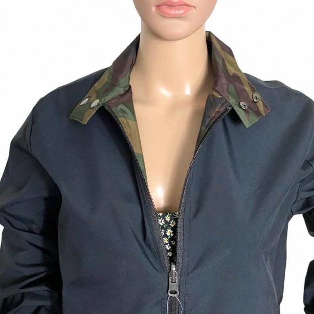 Vans Sport Check Reversible Jacket Black Casual Camo VN0A4SB2BLK XS Size Women's - Picture 6 of 13